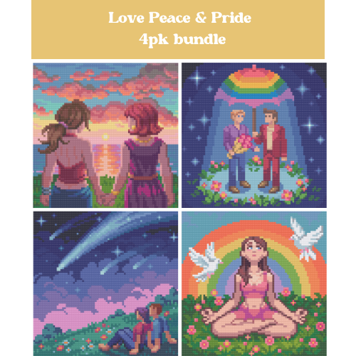 Love Peace & Pride Collection 4pk 20x20cm Square Bundle