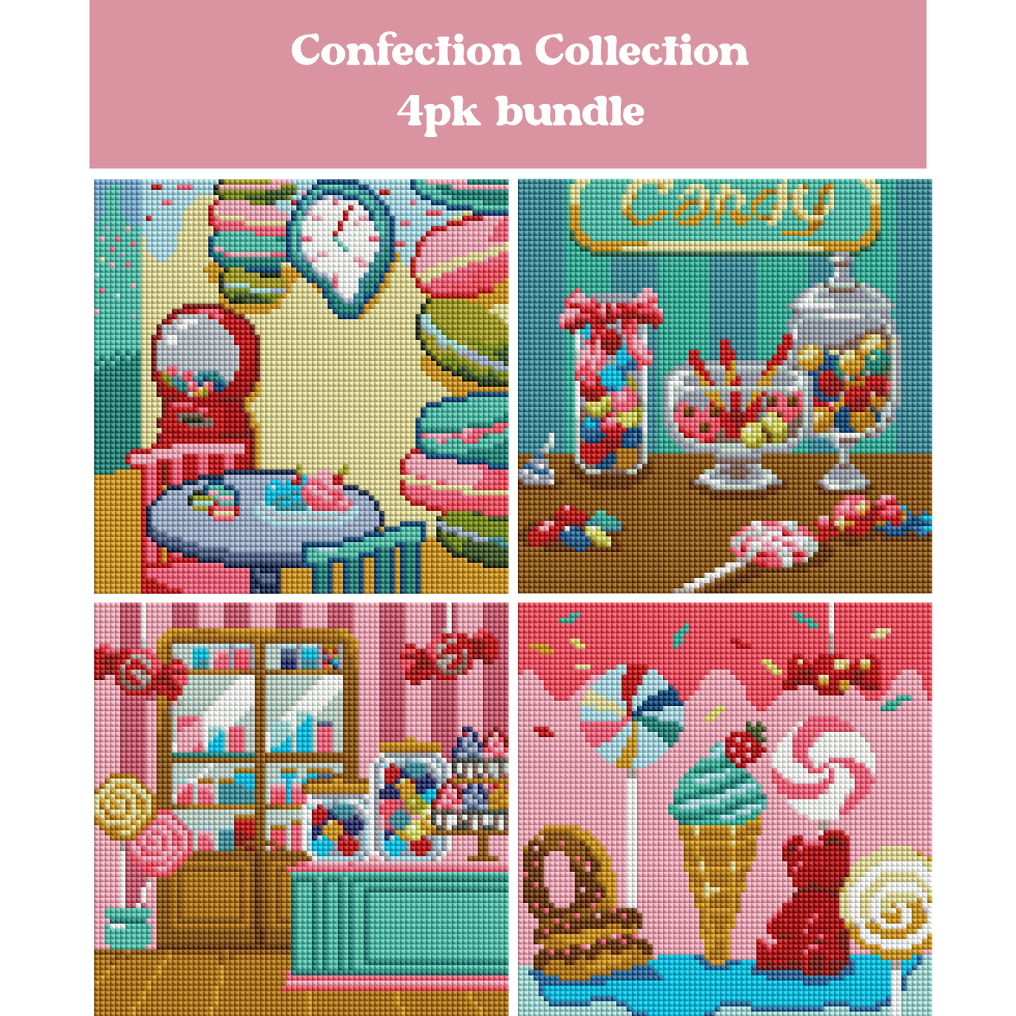 Confection Collection 4pk 20x20cm Square Bundle