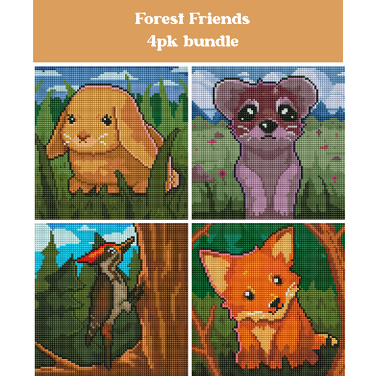 Forest Friends 4pk 20x20cm Square Bundle