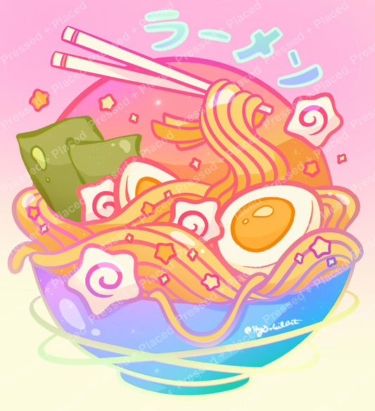 Pastel Galaxy Ramen Hand Rendered