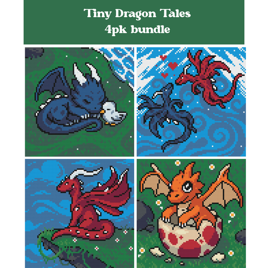 Tiny Dragon Tales 4pk 20x20cm Square Bundle