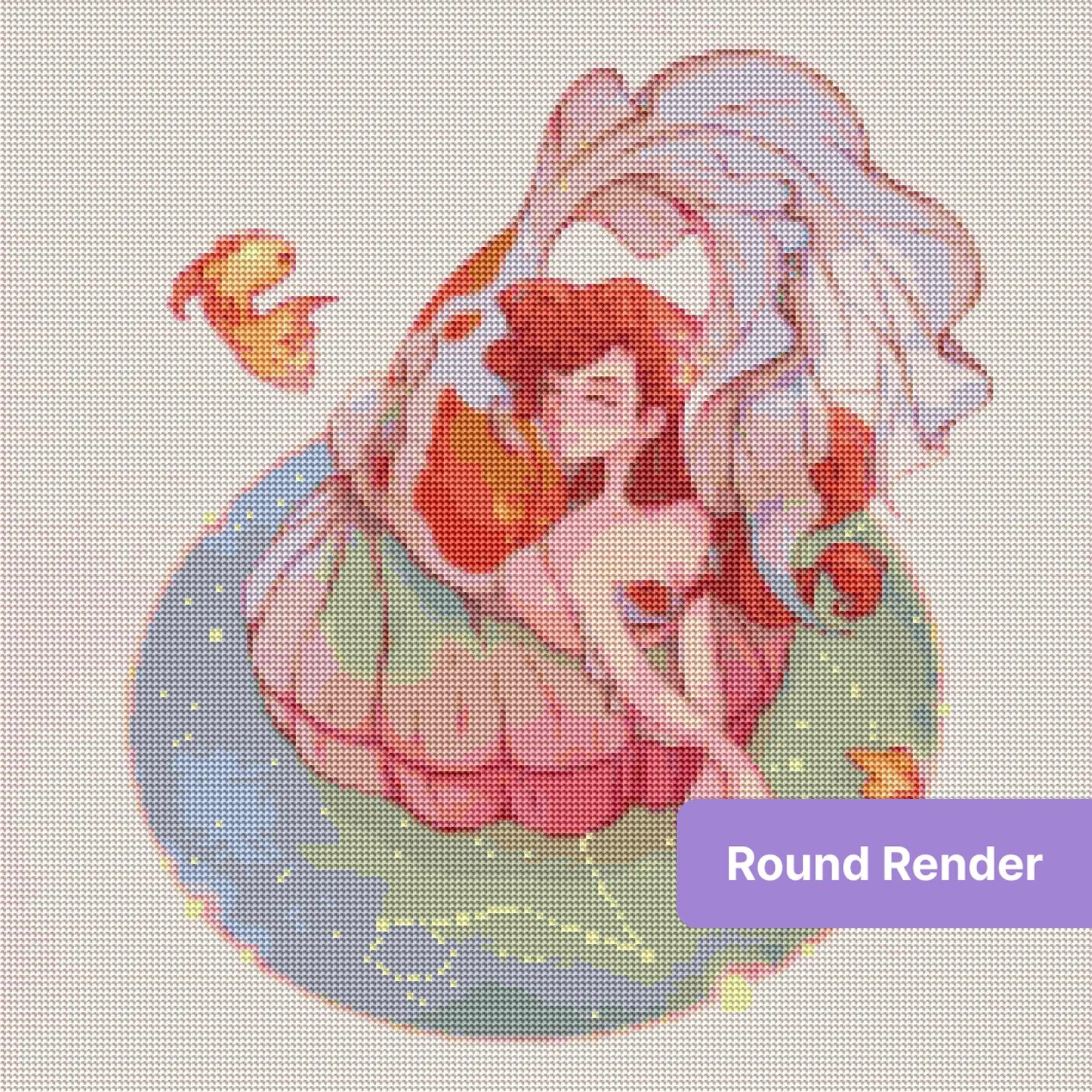 Mermaid girl with flowing fins and goldfish in soft pastel fantasy style