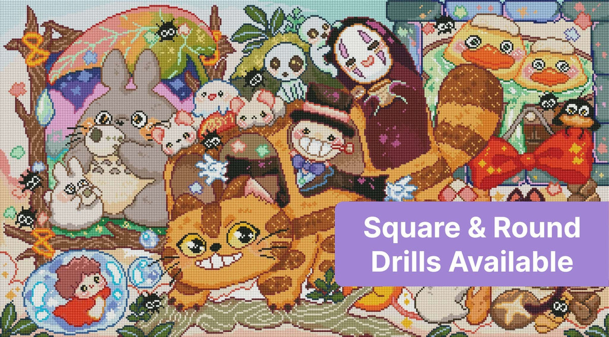 Cute kawaii animals in fantasy costumes with pastel colors and whimsical details